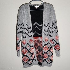 Nobo Cardigan Sweater Size L 11-13 Aztec Western Juniors